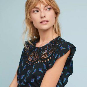 Markie Fluttered Cutwork Blouse